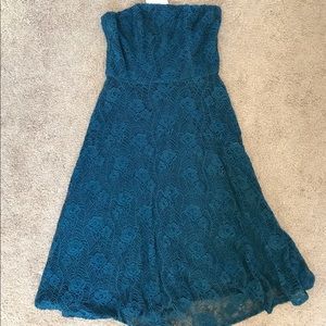Strapless lace dress