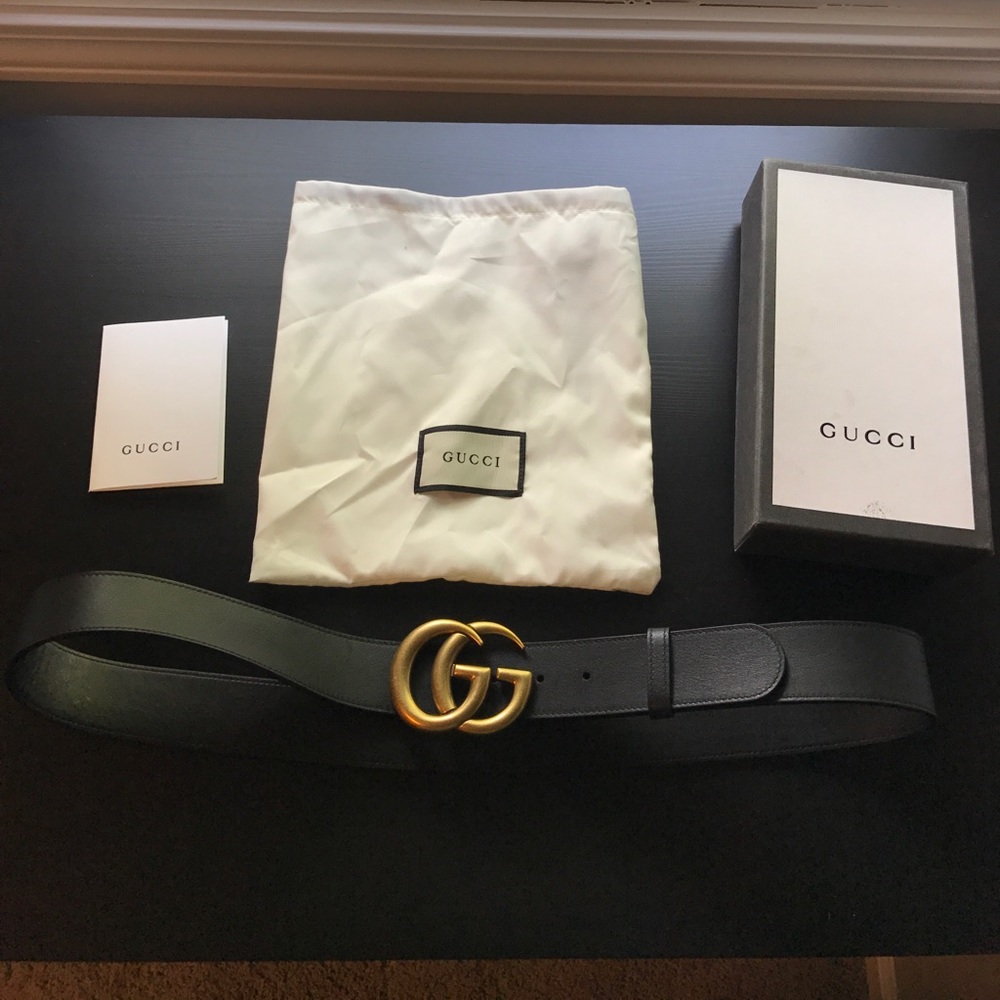 Authentic gold buckle Gucci belt