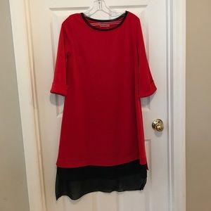 New red maternity dress
