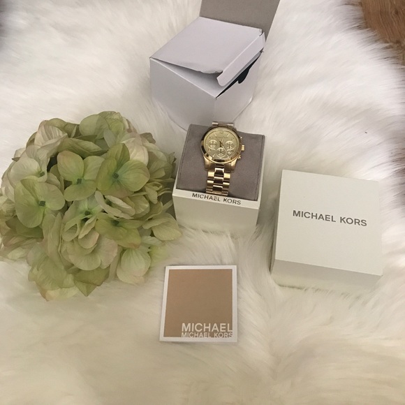 Michael Kors Jewelry - Michael Kors Gold Tone Chronograph Designer Watch