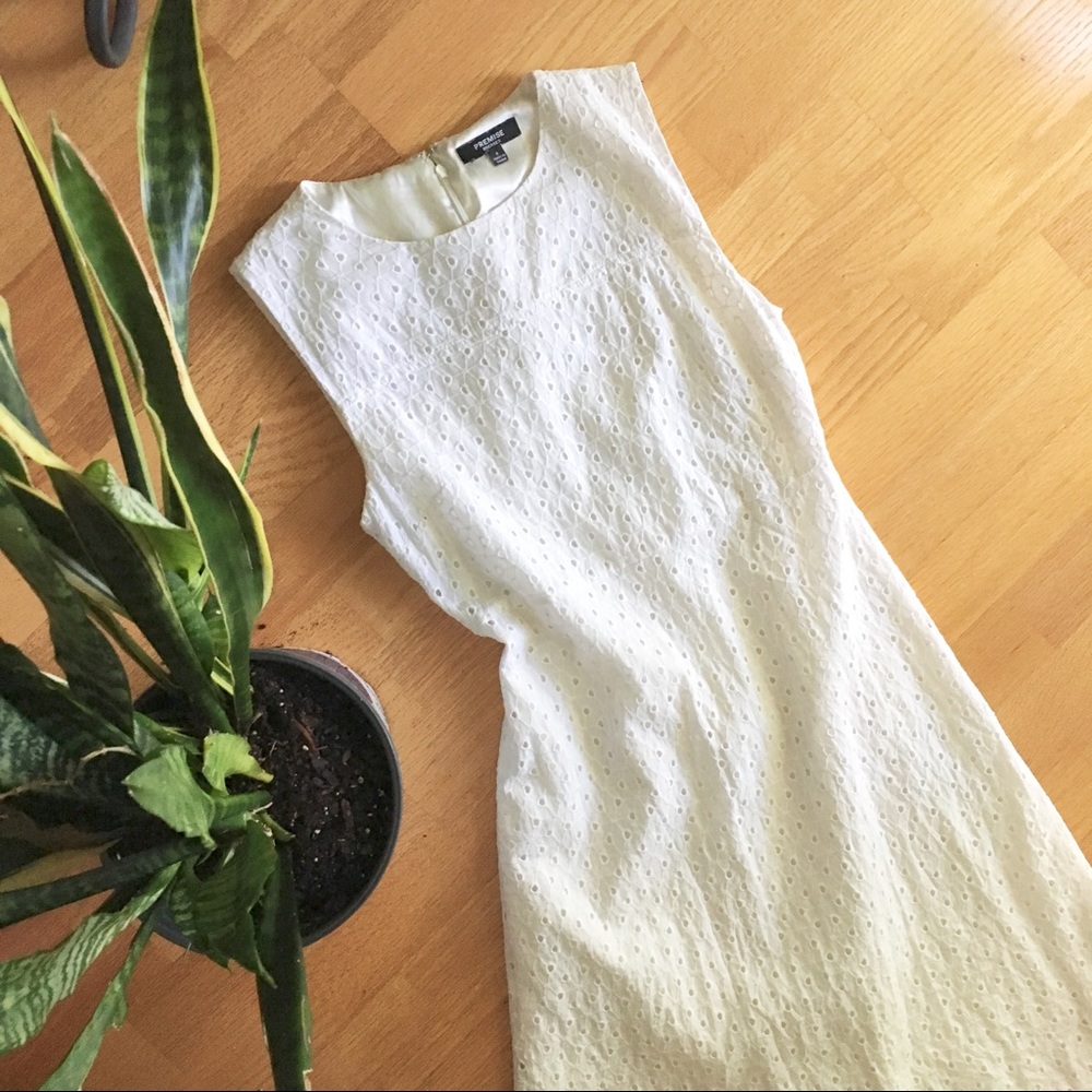 PREMISE altered white eyelet dress