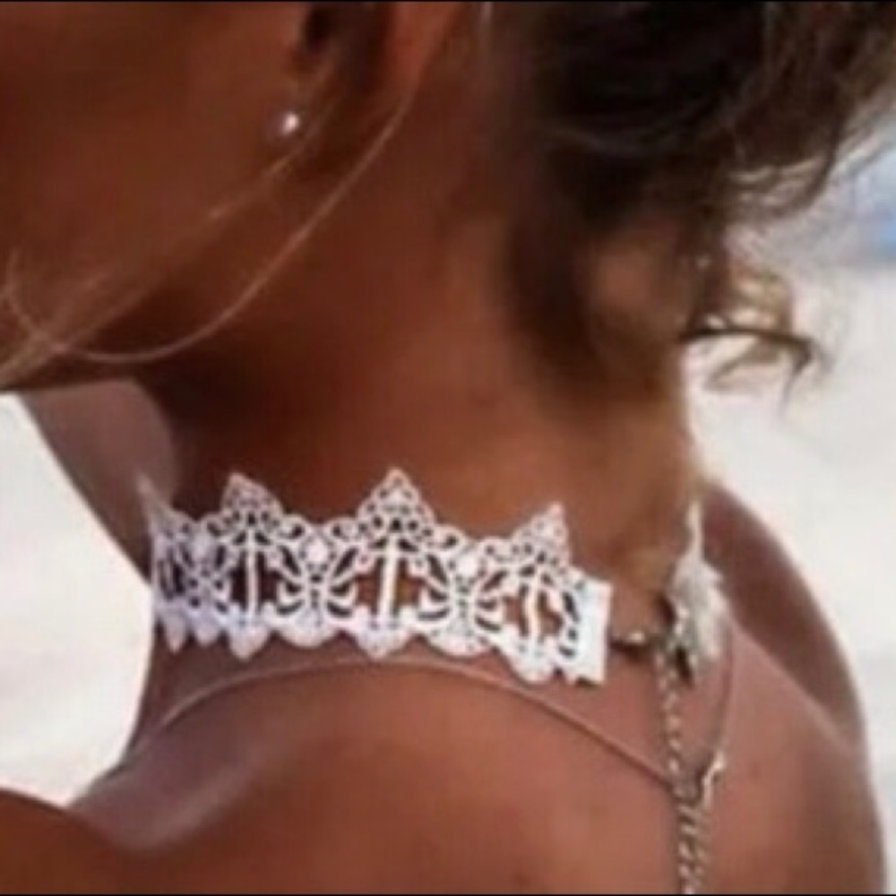 White Lace Choker Necklace