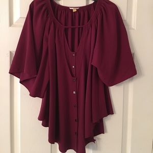 Anthropologie burgundy top- perfect condition