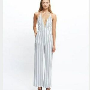 NWT Ruby Sees All Halter Pin Stripe Ibiza jumpsuit
