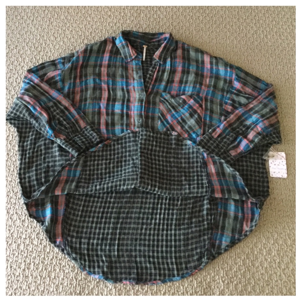 Free People One Of The Guys Oversized Shirt.  NWT. - Picture 6 of 7