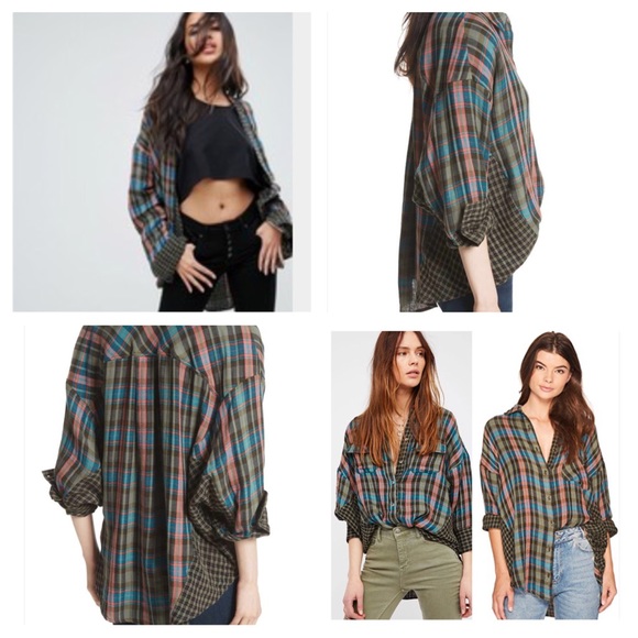 Free People One Of The Guys Oversized Shirt.  NWT. - Picture 2 of 7