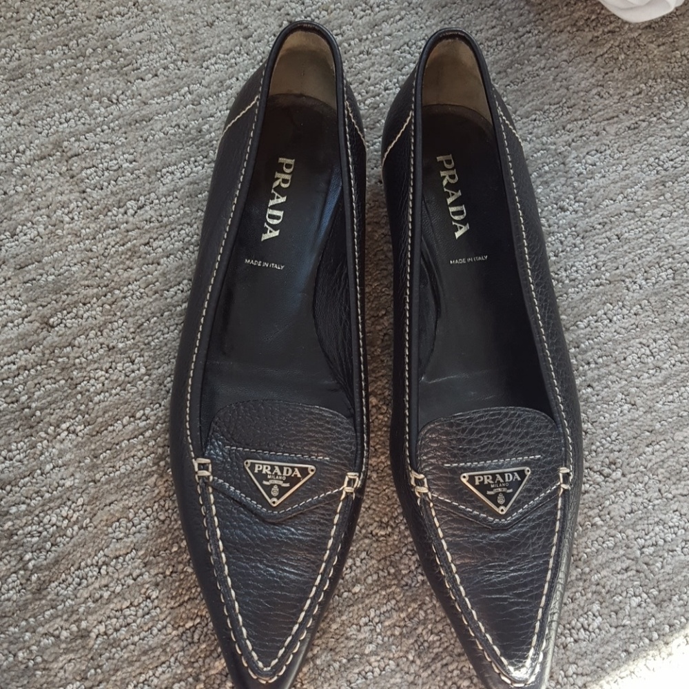 Prada point toe flat