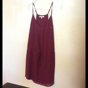 Maroon dress with draw string