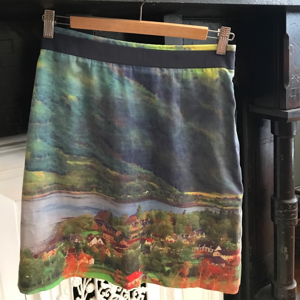 Beautiful photo print pencil skirt Anthropologie