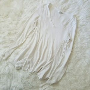 CAbi White Handkerchief Hem Thermal Top