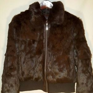 Gorgeous M brown rabbit fur coat in mint condition