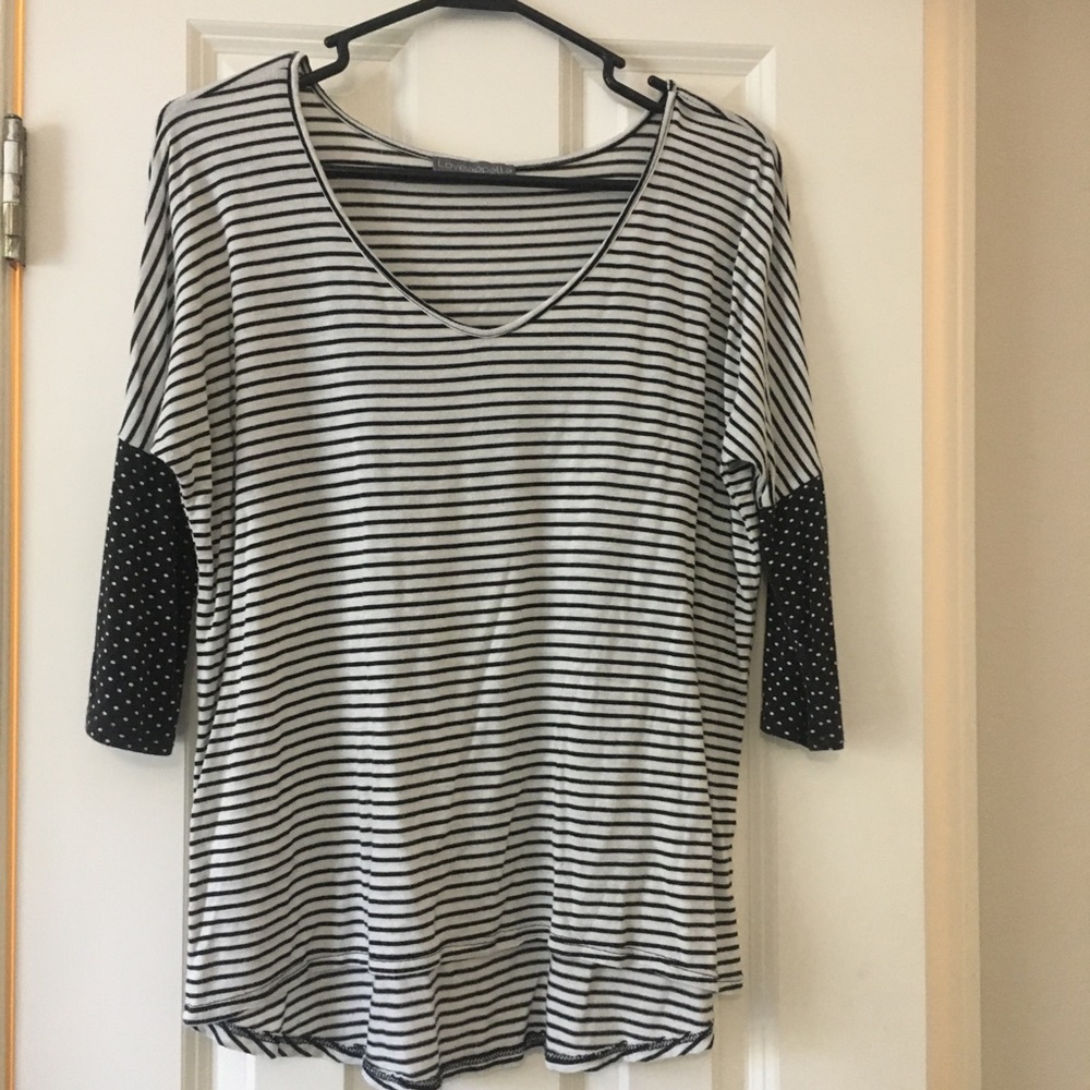 Striped 3/4 sleeve top
