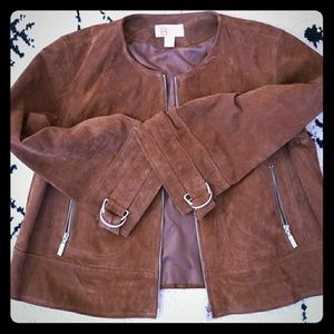 Bernardo crop leather jacket