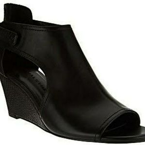 H by HALSTON | peep toe wedge booties