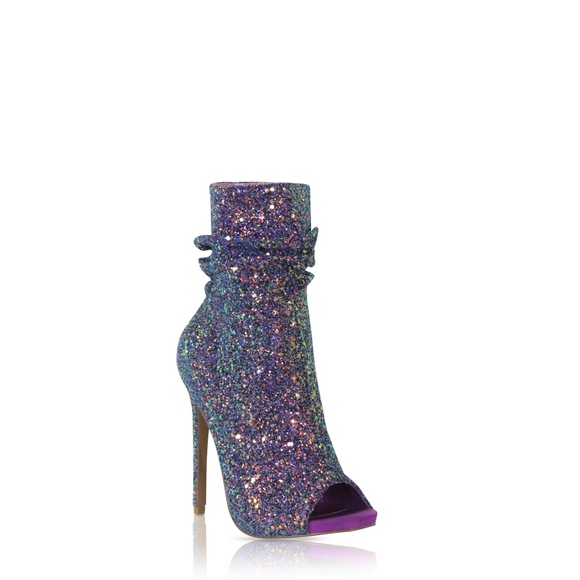 NEW Nelly Bernal Bootie Glitter Ankle Boot - Picture 3 of 5