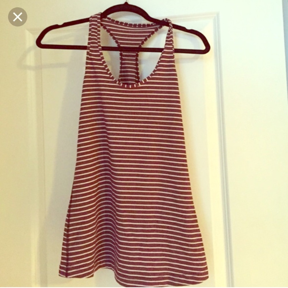 Maroon And White Lulu Tank Top