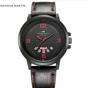 New men watch sport racing leather quartz analog