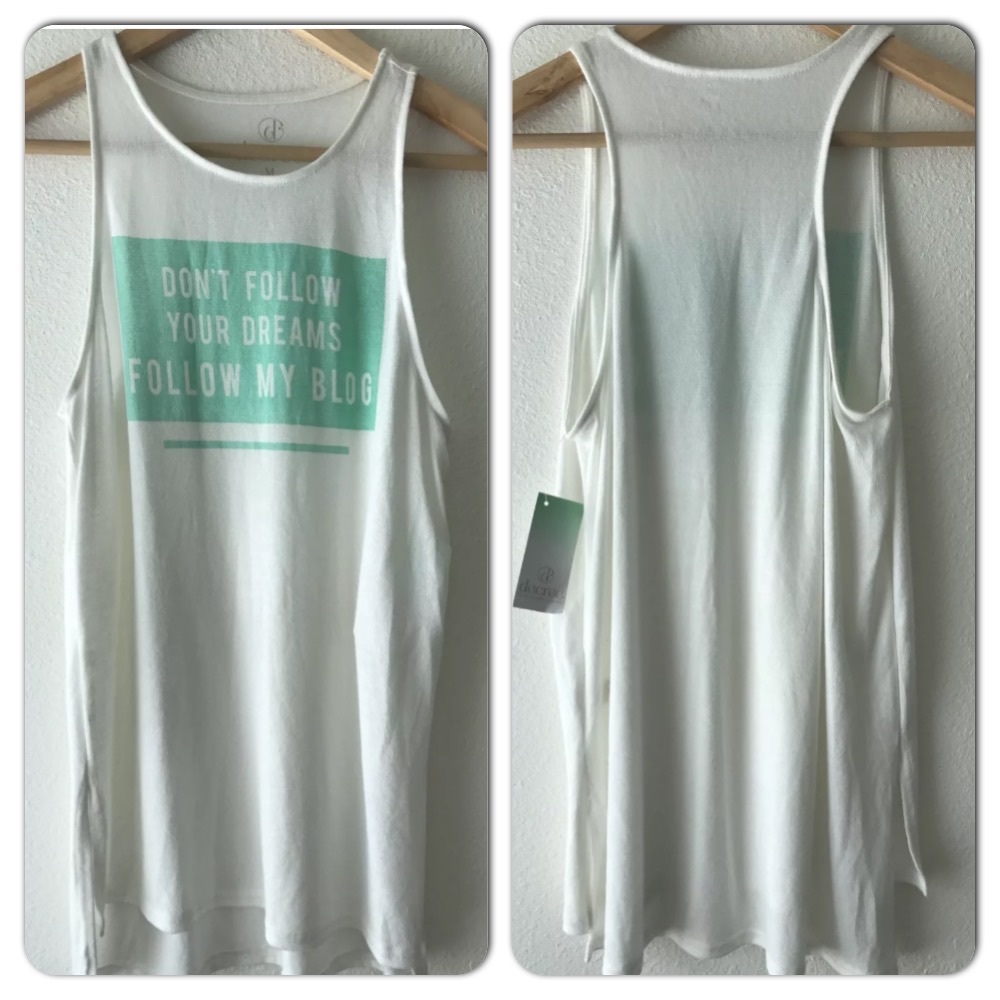 Decree Graphic White Sleeveless Tank Top Size M