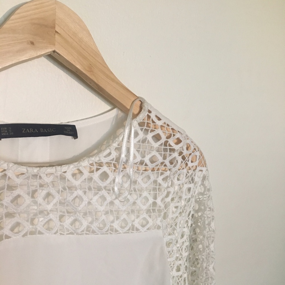 Zara Women's White Sheer Top