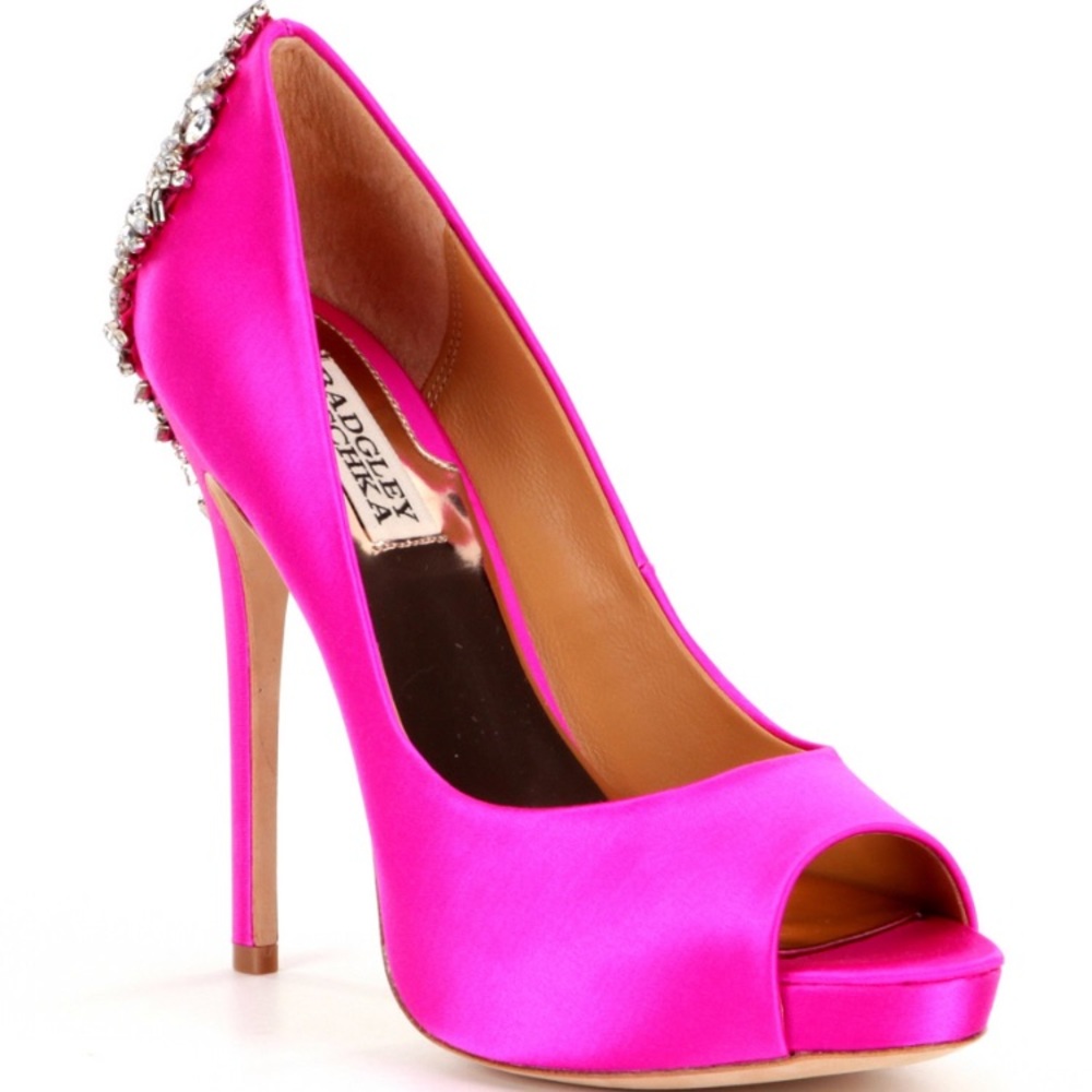 Badgley Mischka Kiara Satin Platform heels