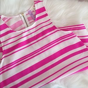 Pink White Stripe Tank Top