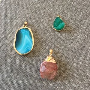 Colorful Stone Pendants 3 pack