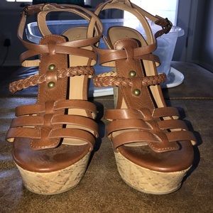 Platform sandal wedges. Worn only once.