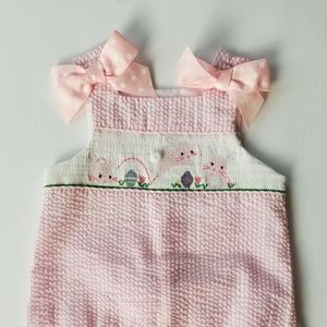 Mud Pie NWOT Smocked Bunny One Piece