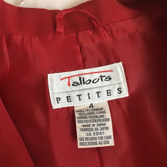 Talbots 100% Wool Blazer red 4 petite - Picture 6 of 8