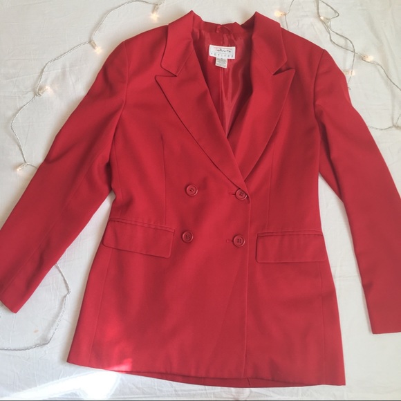 Talbots 100% Wool Blazer red 4 petite - Picture 2 of 8