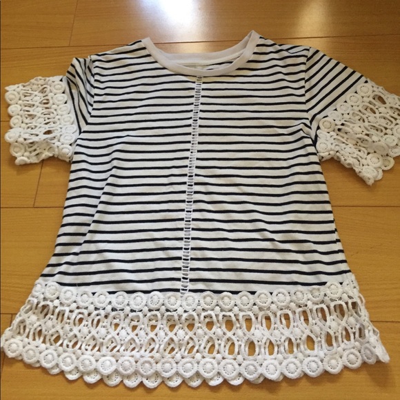 Black and White Striped Top - Picture 1 of 5