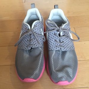 Grey and Pink Nike Roshes
