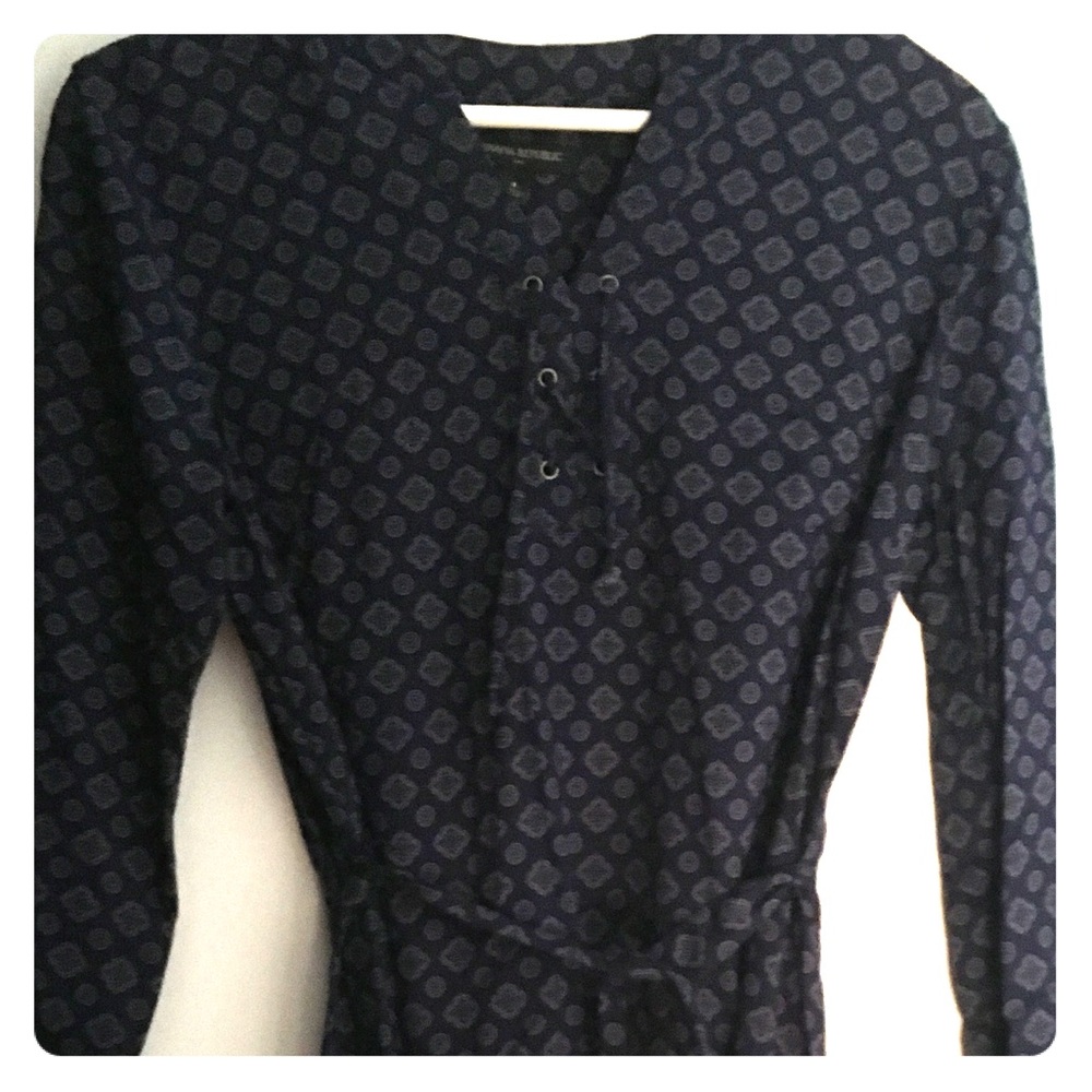Navy Patterned Dress