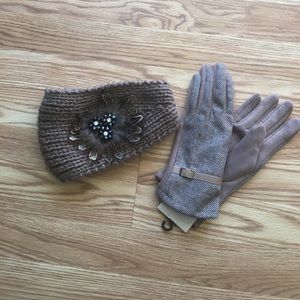 Do everything in love crochet head wrap and gloves
