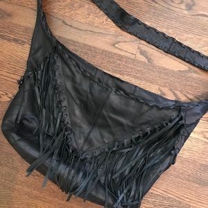 Unique Leather Fringe Crossbody bag