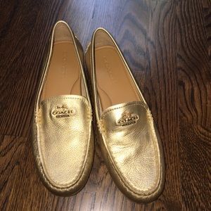 COACH gold loafers. Size 7.5