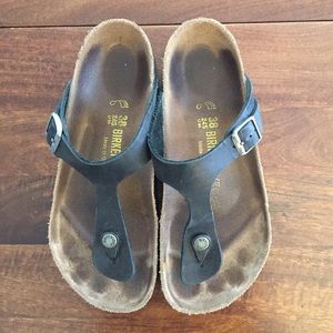 Black Leather Birkenstocks