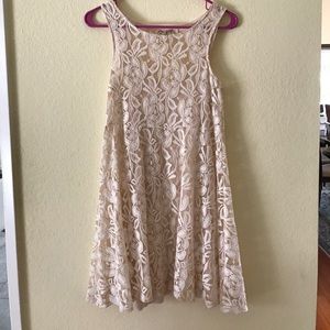 XS Free People Lace Dress in Cream with Slip