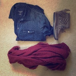 AEO dark denim shirt