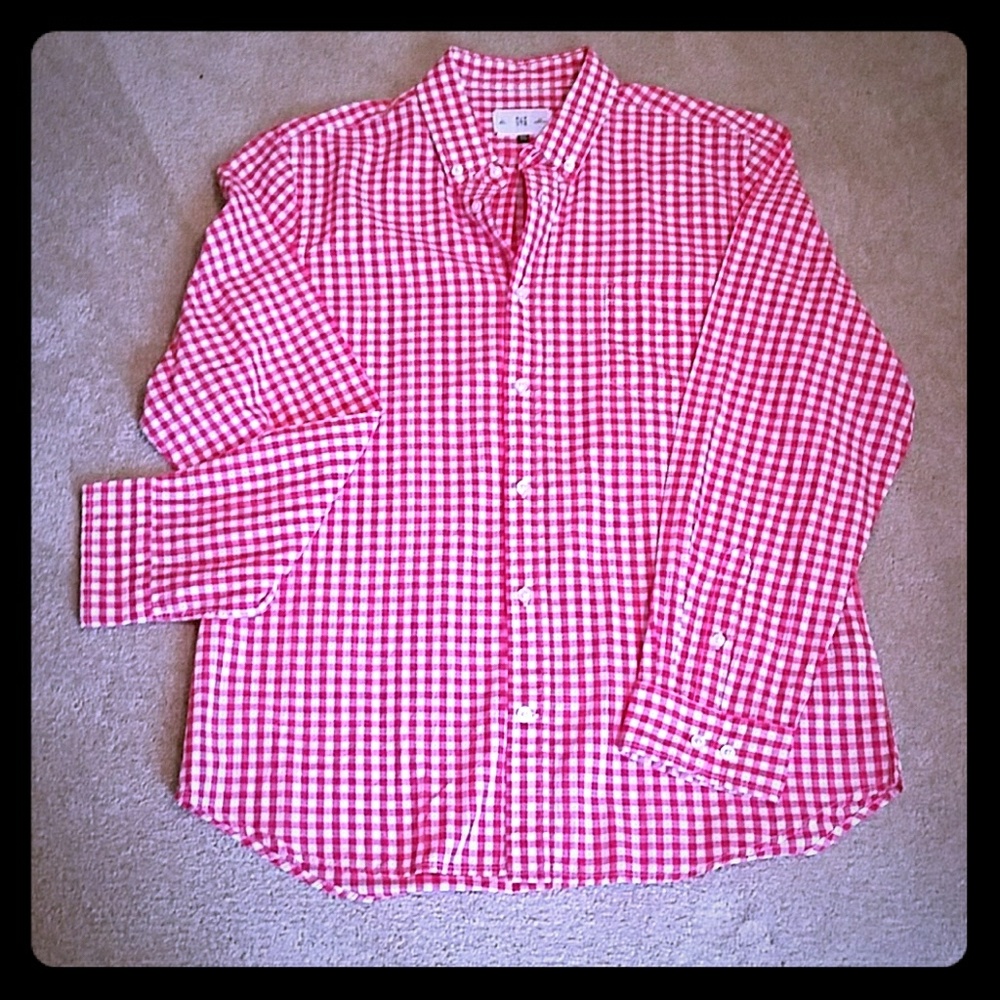 Mens Red/White Check Shirt