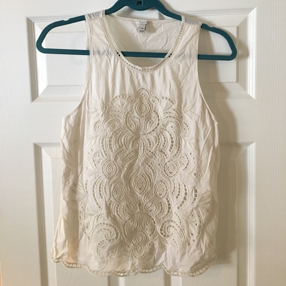 J Crew embroidered tank