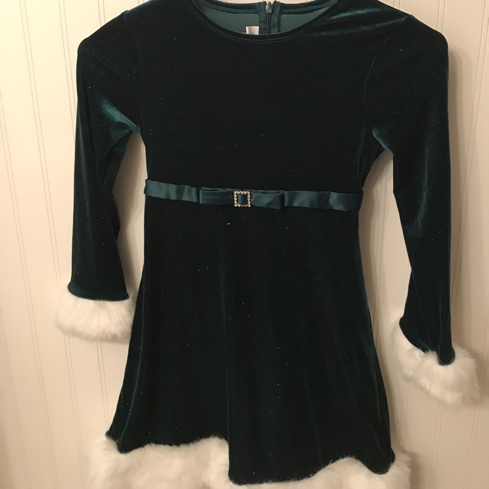 Girls holiday dress, beautiful green