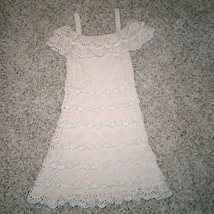 Boston Proper Cream Lined Lace Dress