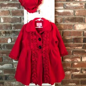 Size 4/5 ruffled coat w/hat