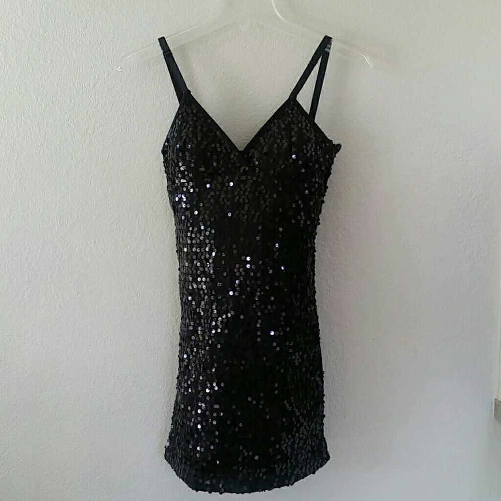 Black sequined dress
