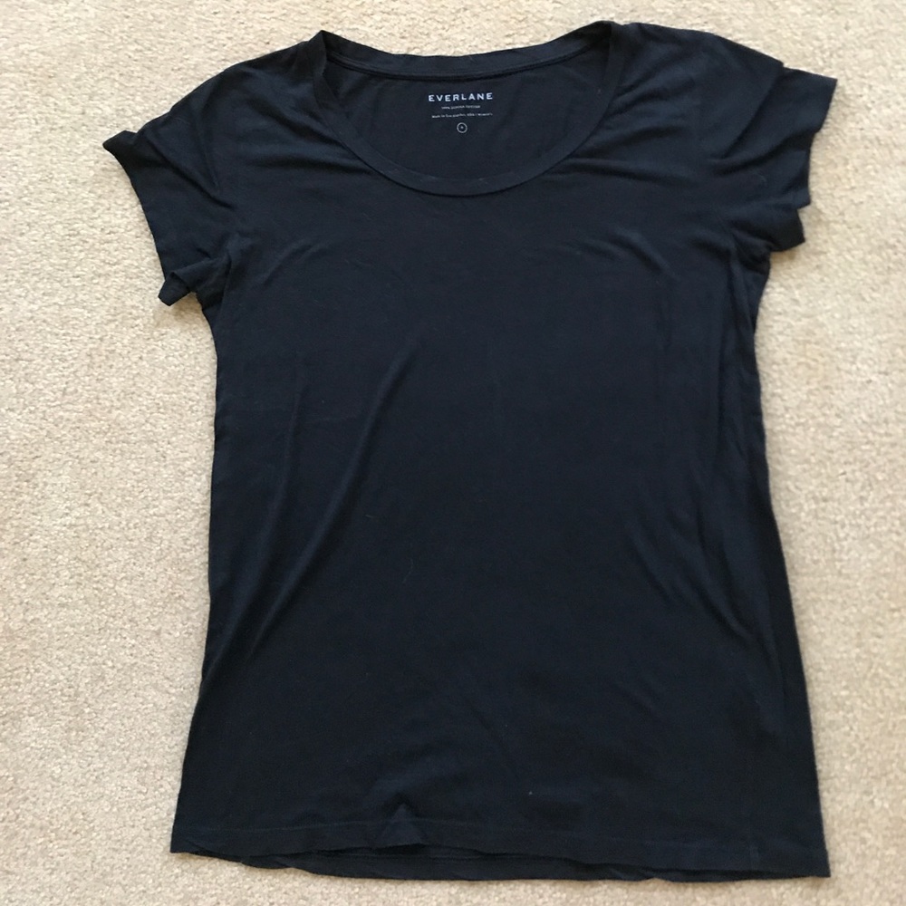 Black Everlane scoop neck tee