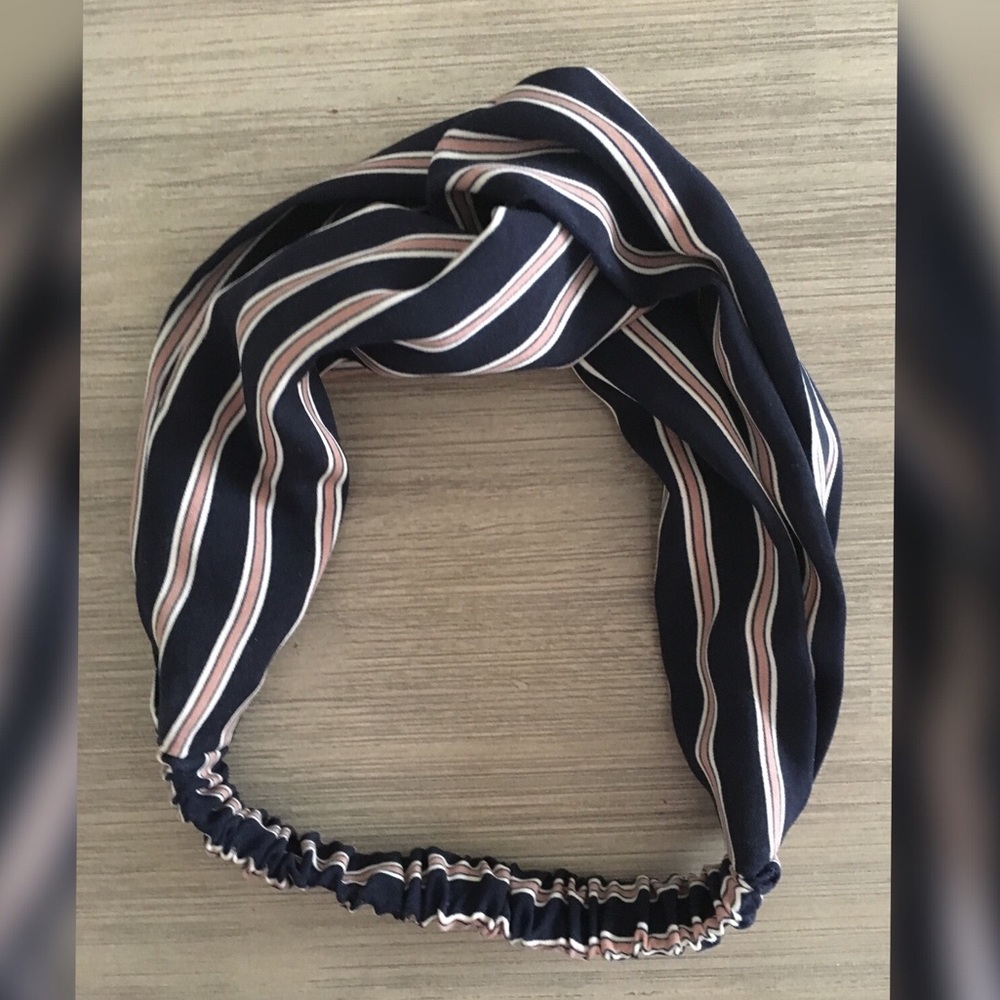 Brand New Navy and Pink Strips Headband