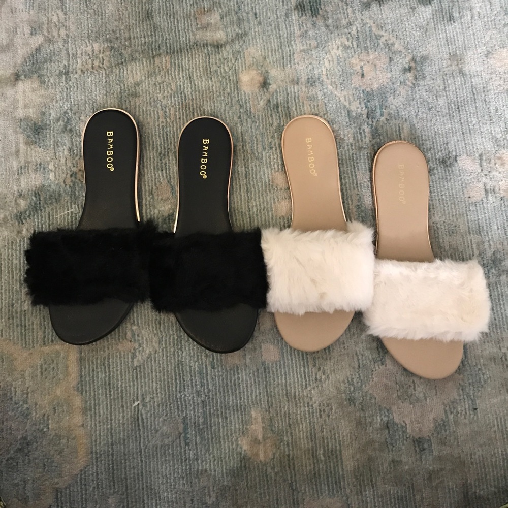2 for 1 Faux Fur Slides!