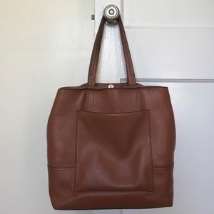 J Crew leather tote - Cognac, very good condition!