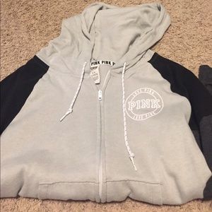 VS Pink color block zip up jacket